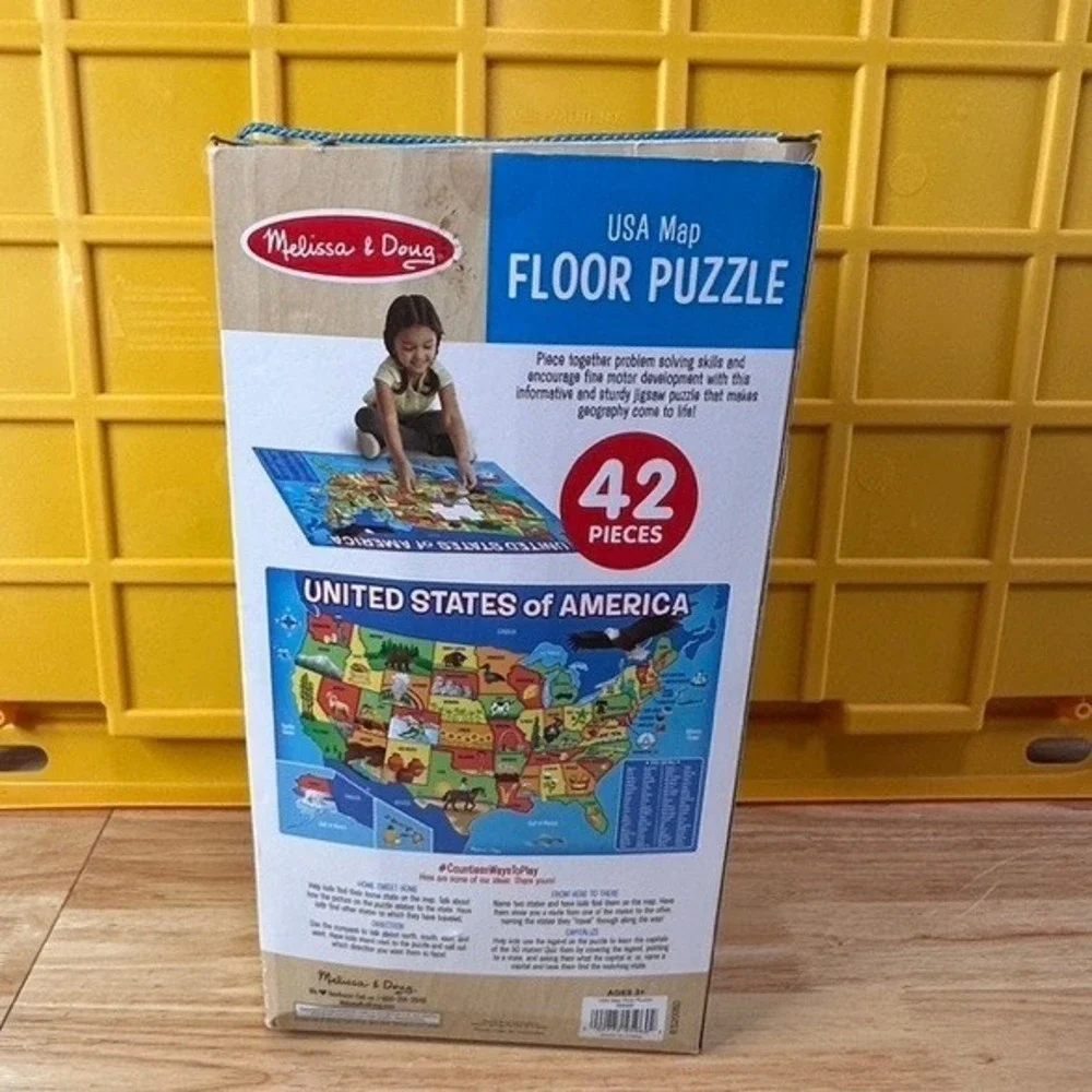 Melissa & Doug USA Map Floor Puzzle 42 Pieces Kids Geography Learning Toy 3+